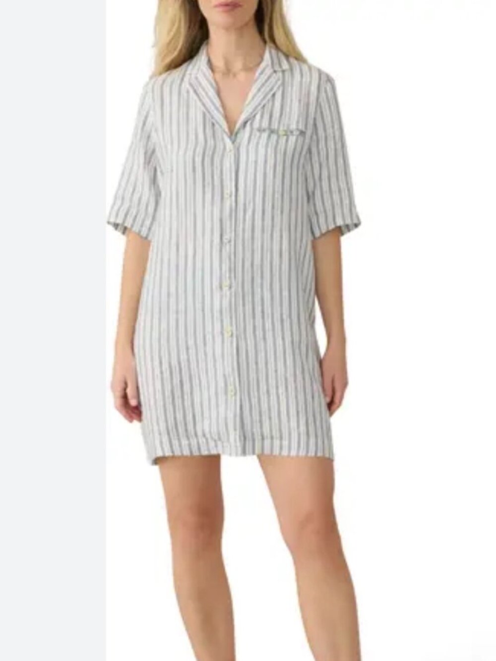 Faherty Paradise Point Dress Women's Small Linen Shirtdress Mini Resortwear New